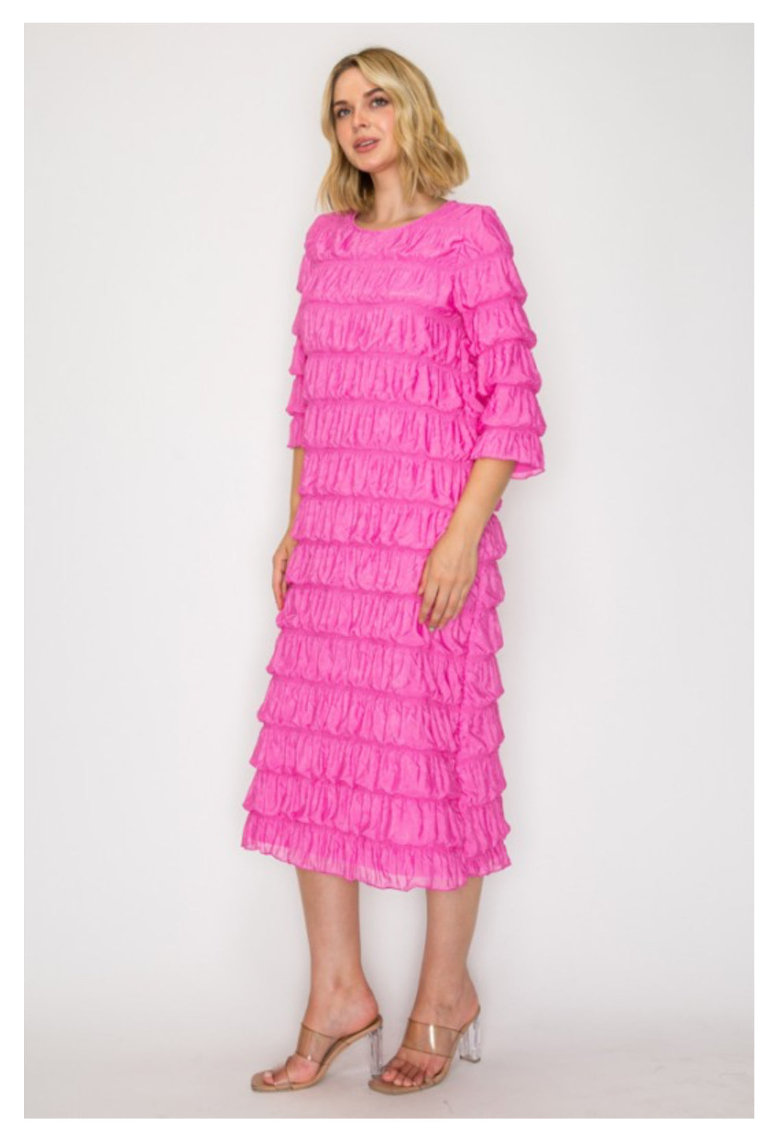 Anastasia Dress - Bright Pink