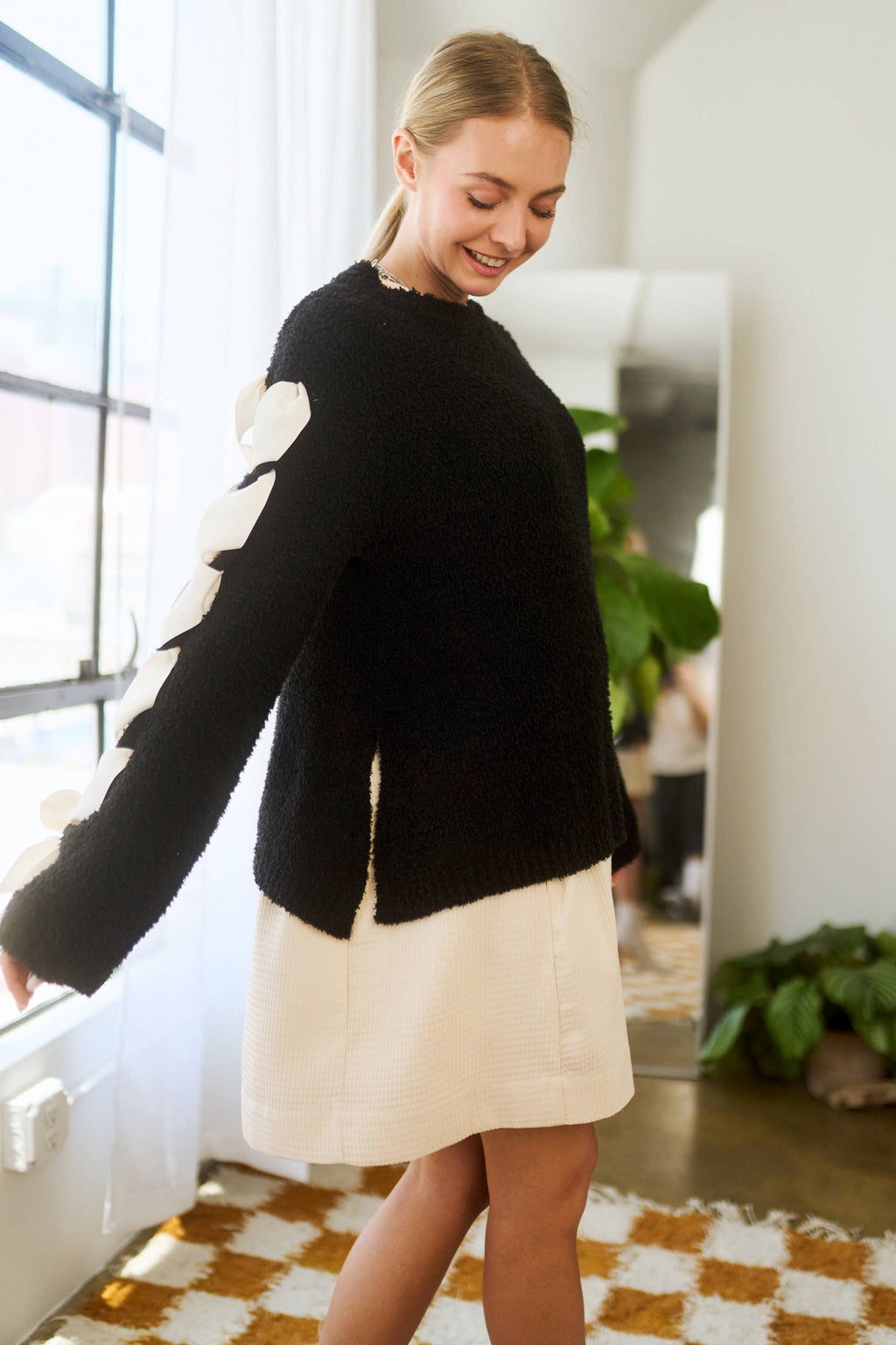 ROUND NECK LONG BELL SLEEVE SWEATER *Final Sale*