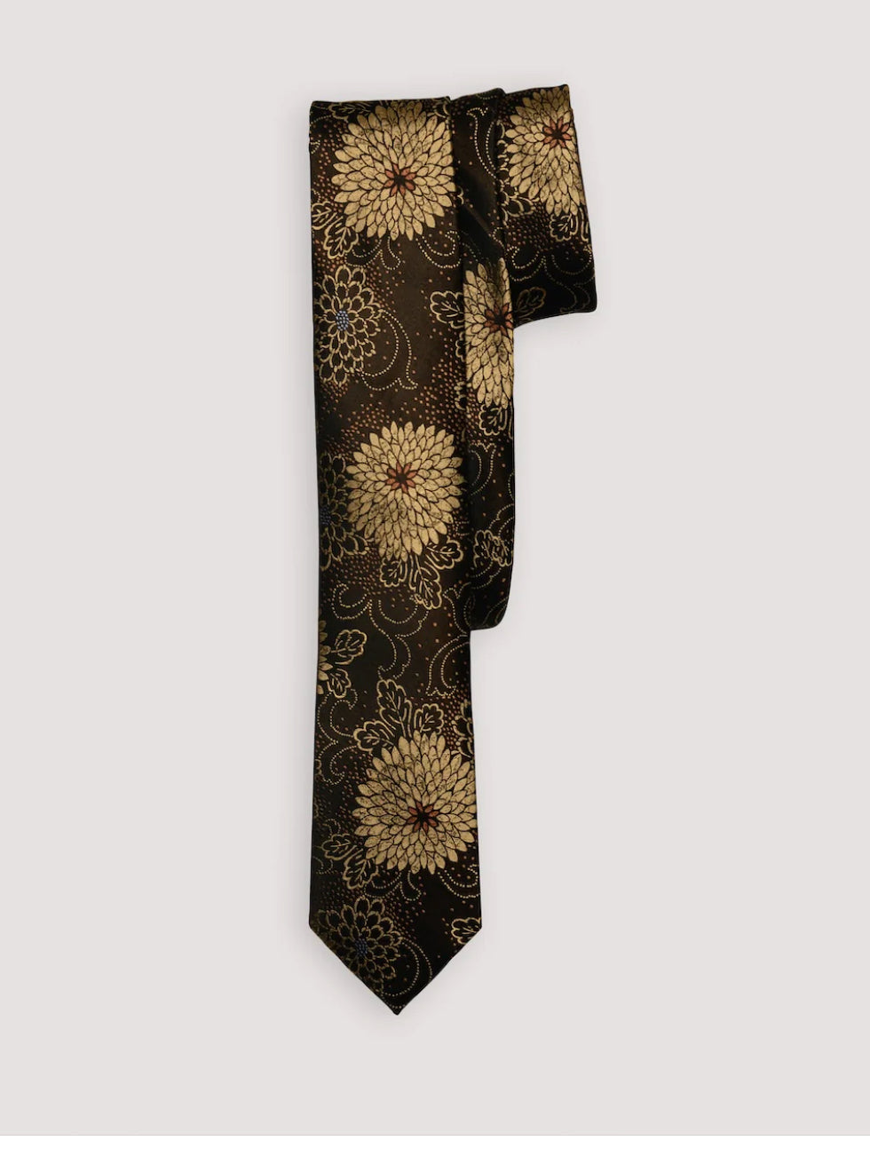 The Carnation Silk Tie -Gold