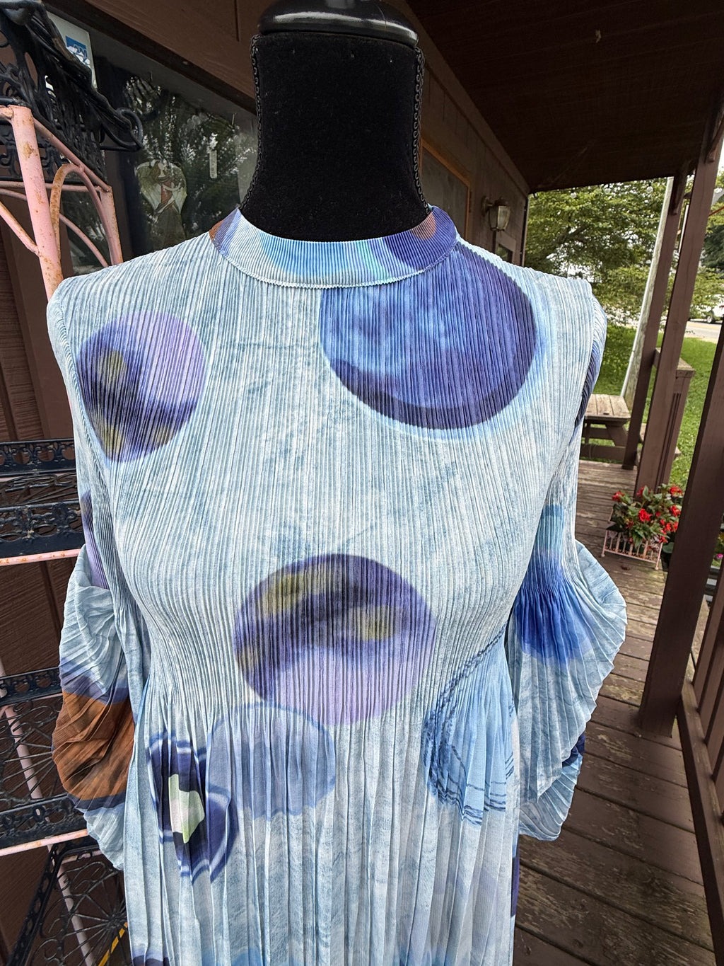 Majestic Grace Dress - Denim Bubble