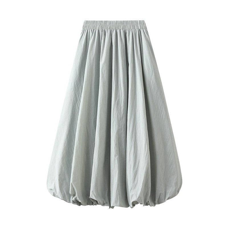 Solid Color Bubble A-Line Skirt