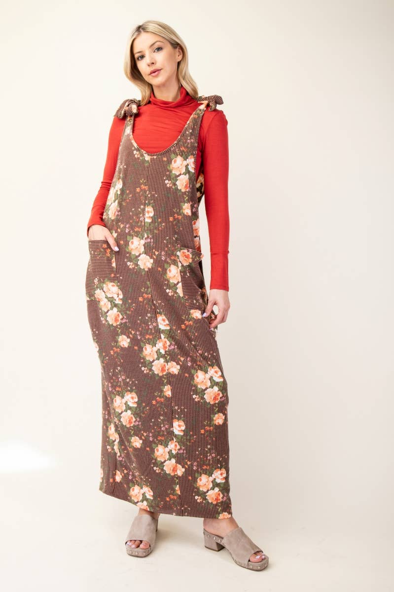 Floral Print Overall Dress *Final Sale*