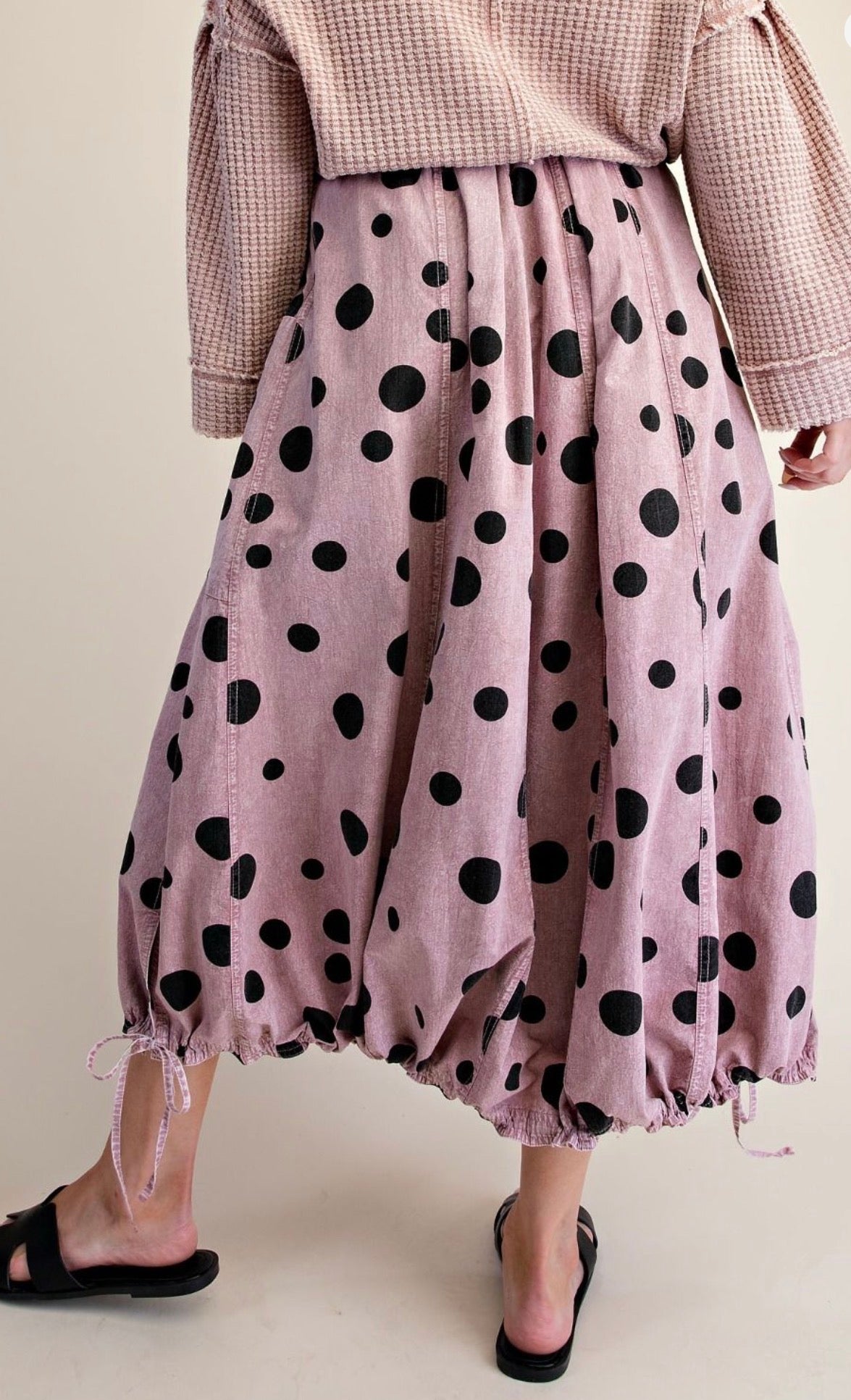 Polka Dot Dusty Rose Skirt
