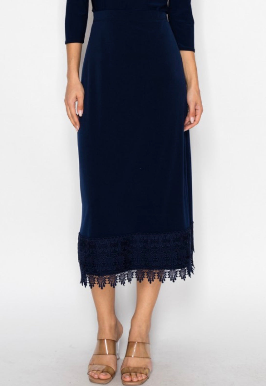 Navy Layering Skirt-Long