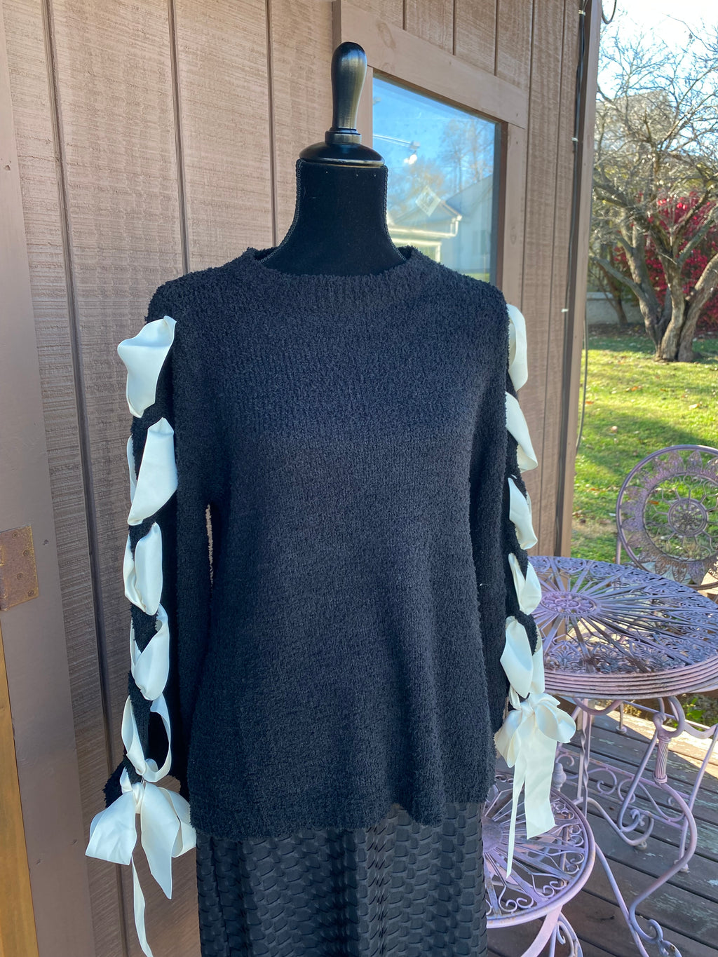 ROUND NECK LONG BELL SLEEVE SWEATER *Final Sale*