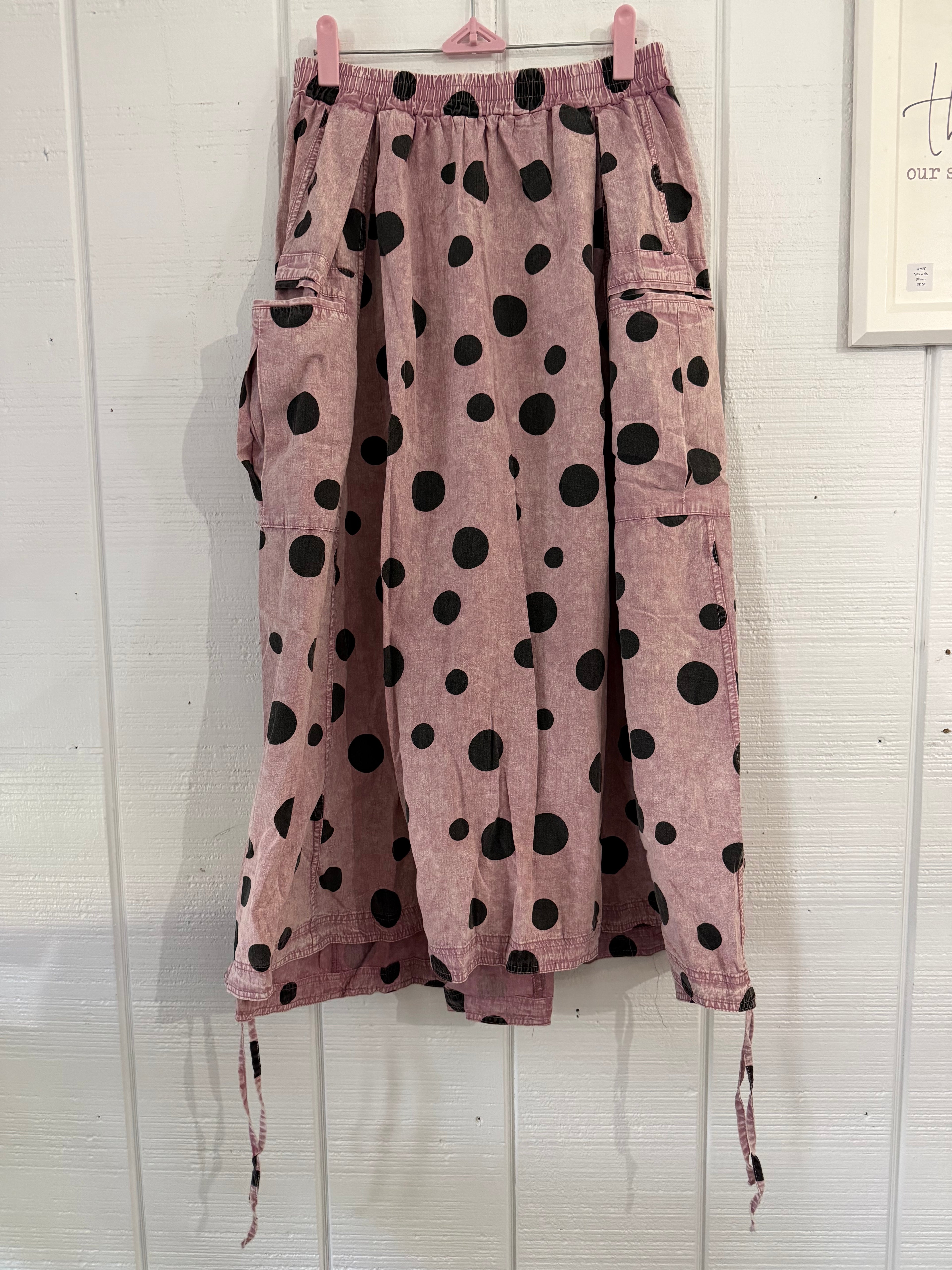 Polka Dot Dusty Rose Skirt