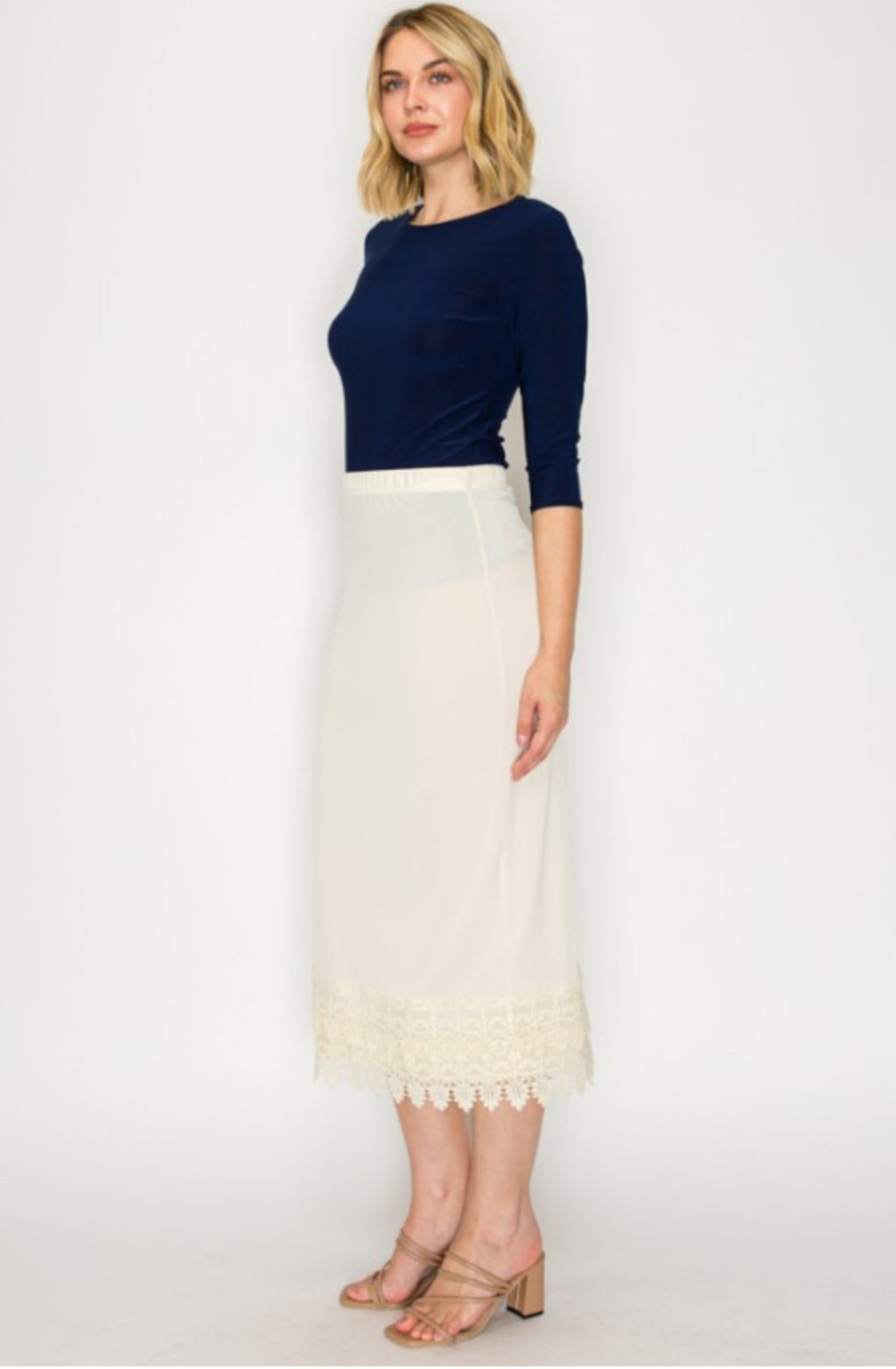 Lace Bottom Skirt Extenders - Cream
