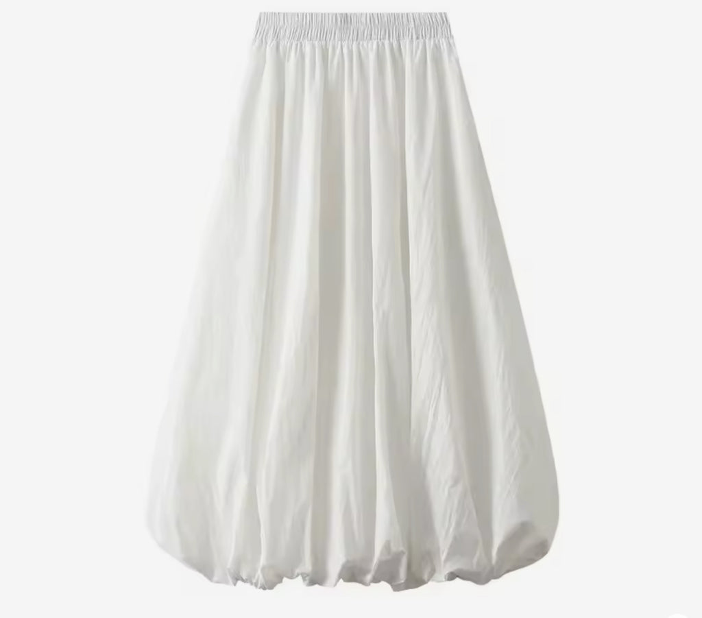 Solid Color Bubble A-Line Skirt