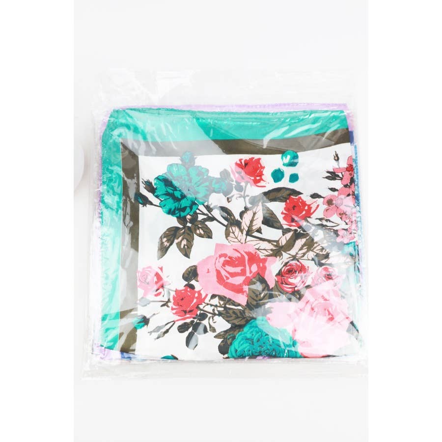 Satin Floral Print Scarf