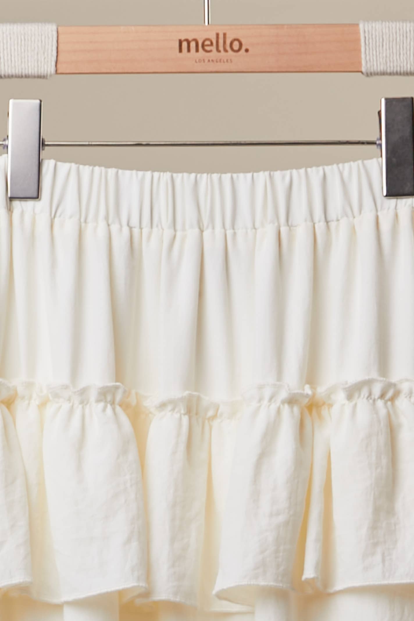Ivory Tiered Ruffle Skirt