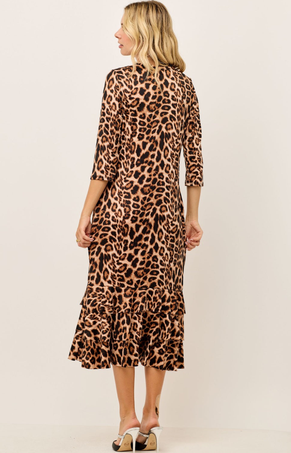 Plus size Leopard Layering Dress w/Bottom Ruffle