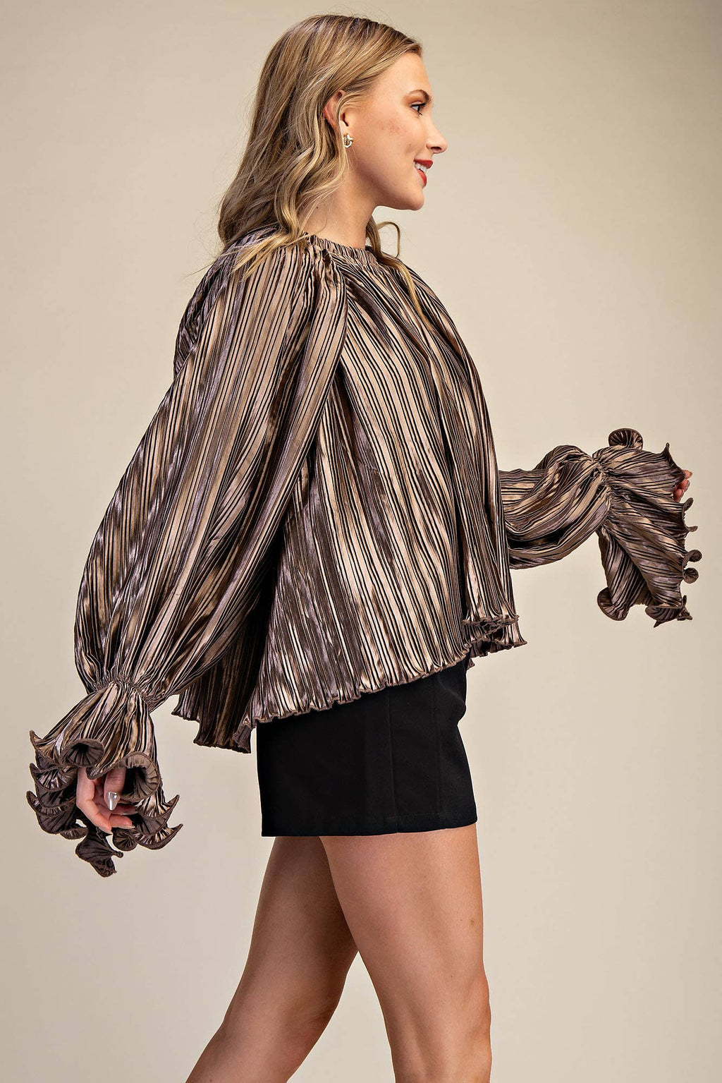 Pleated Full Ruffles Top