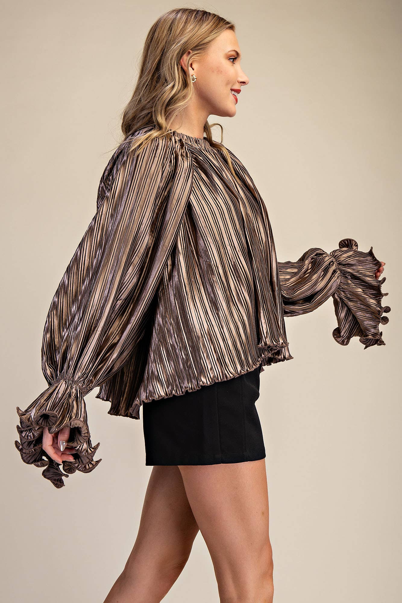Pleated Full Ruffles Top