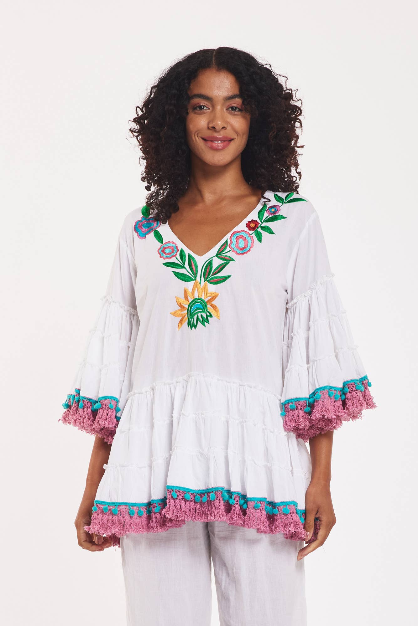 Madrid White Embroidered Blouse *FINAL SALE*