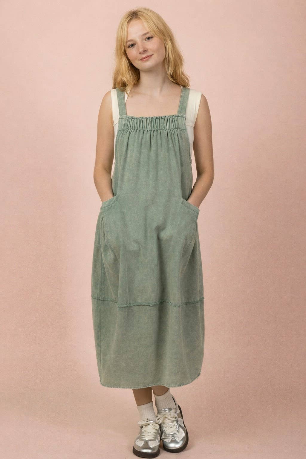 Sage Overall Dress
