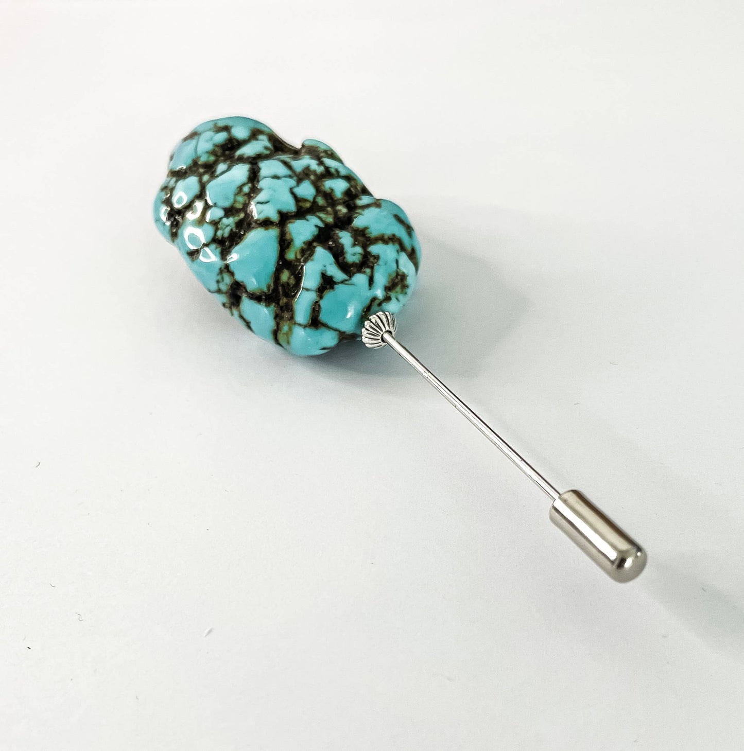 Rio Alamo Nugget: Turquoise Magnesite Stick Hat Pin 01 RTS*