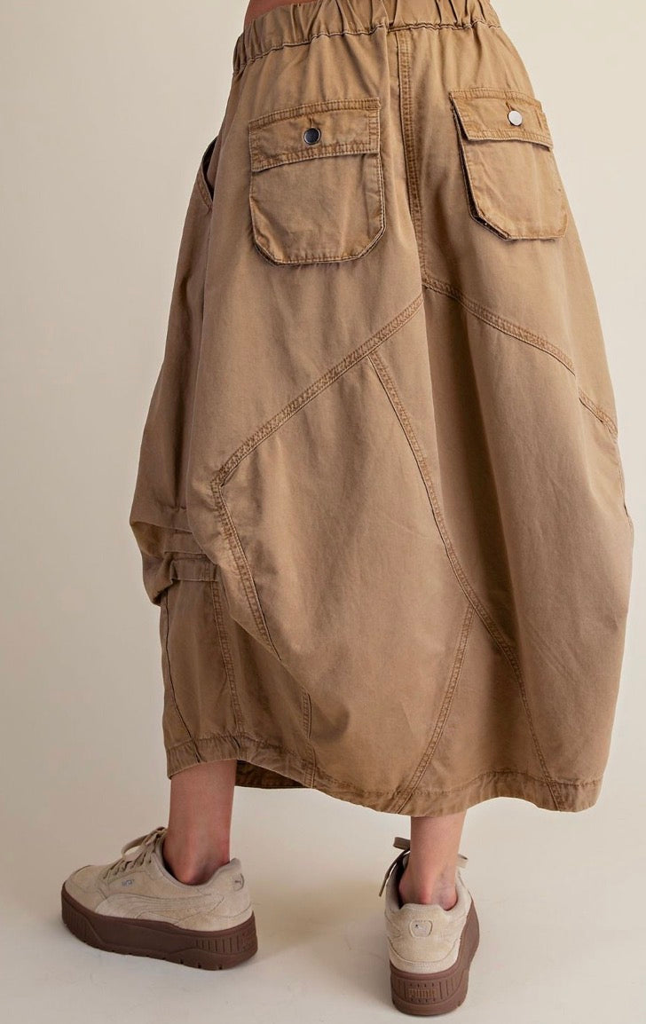 Maxi Cargo Skirt Washed Parachute