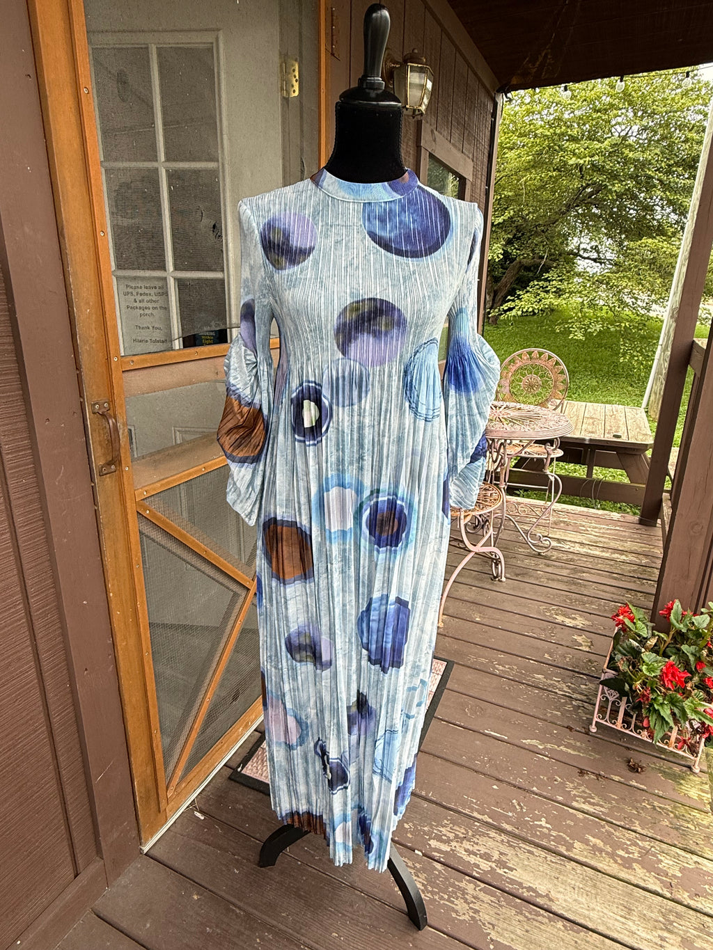 Majestic Grace Dress - Denim Bubble