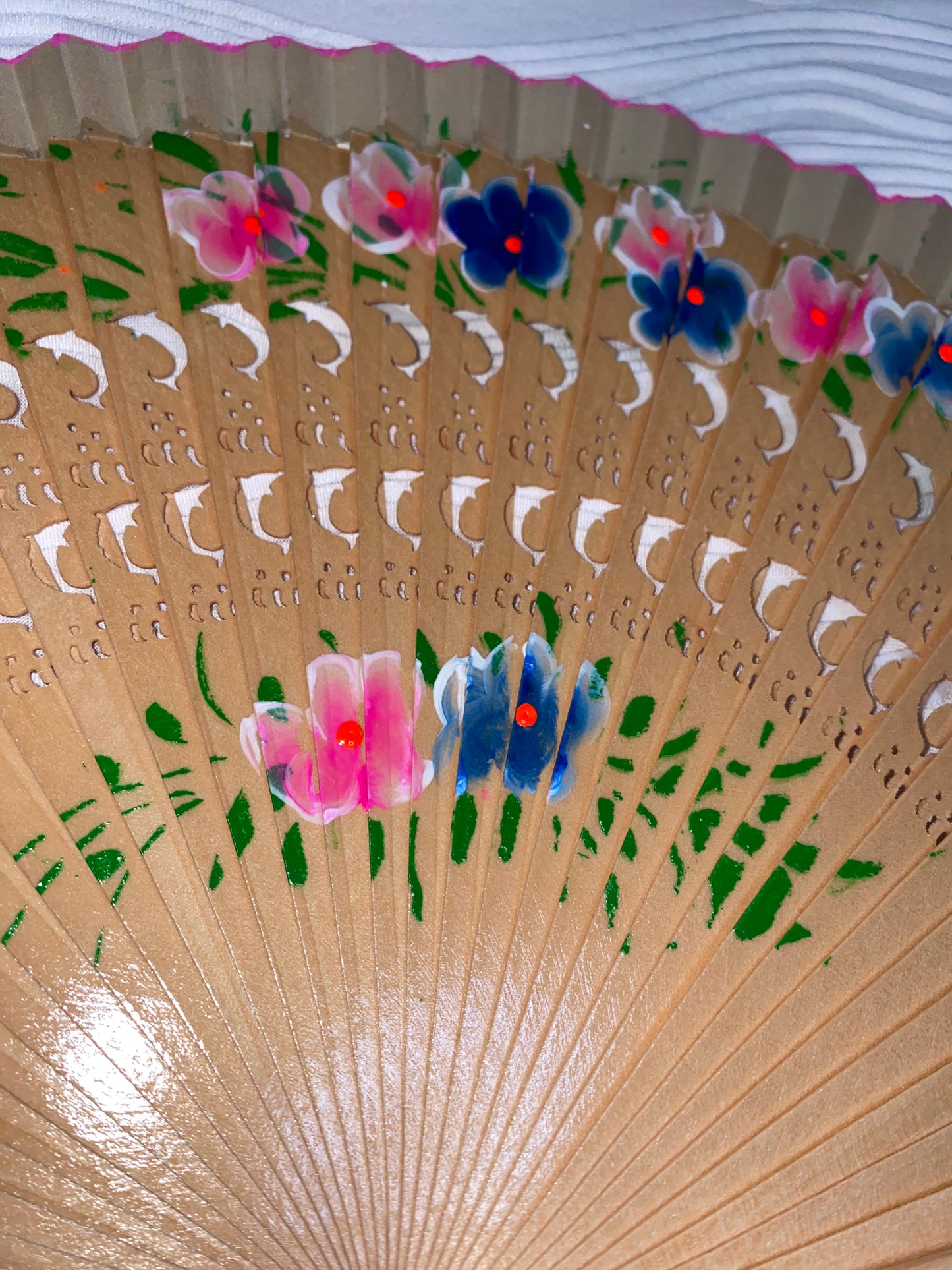 Wooden Hand Painted Fan