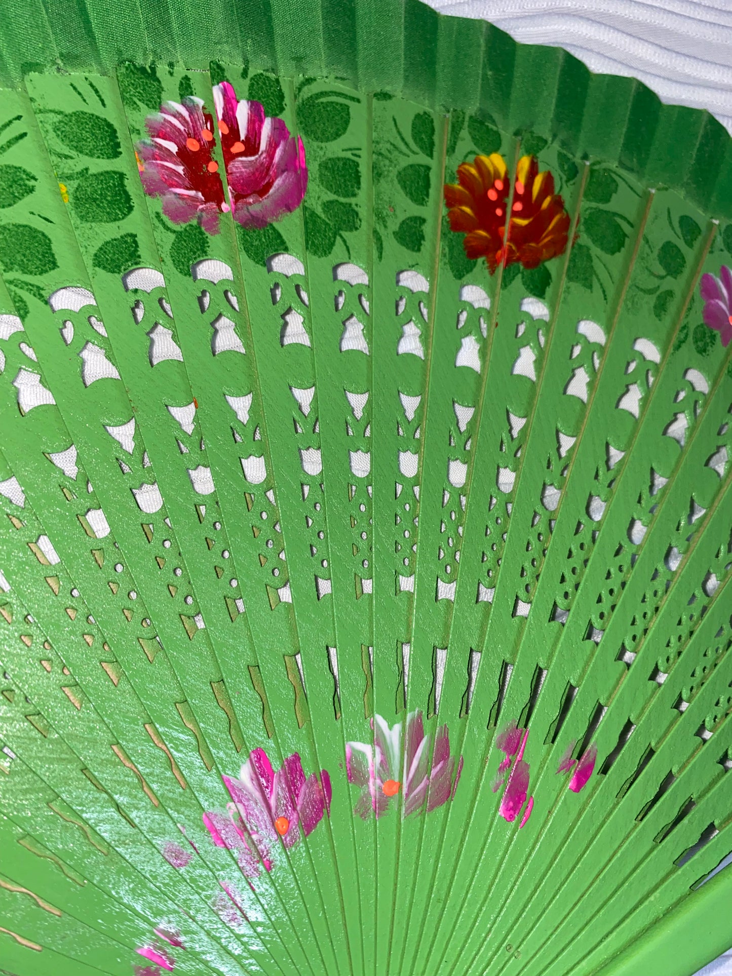 Wooden Hand Painted Fan