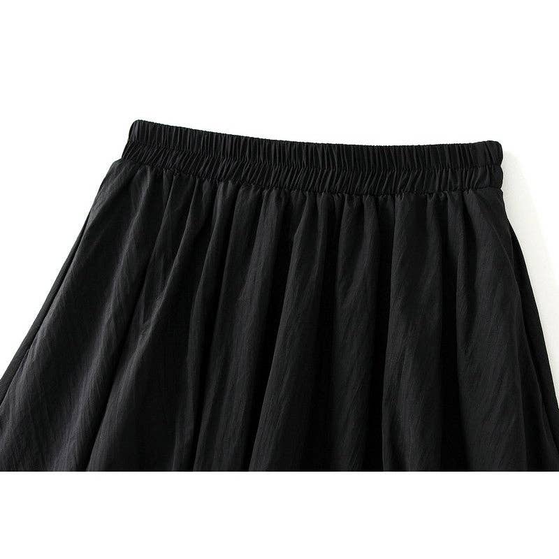 Solid Color Bubble A-Line Skirt