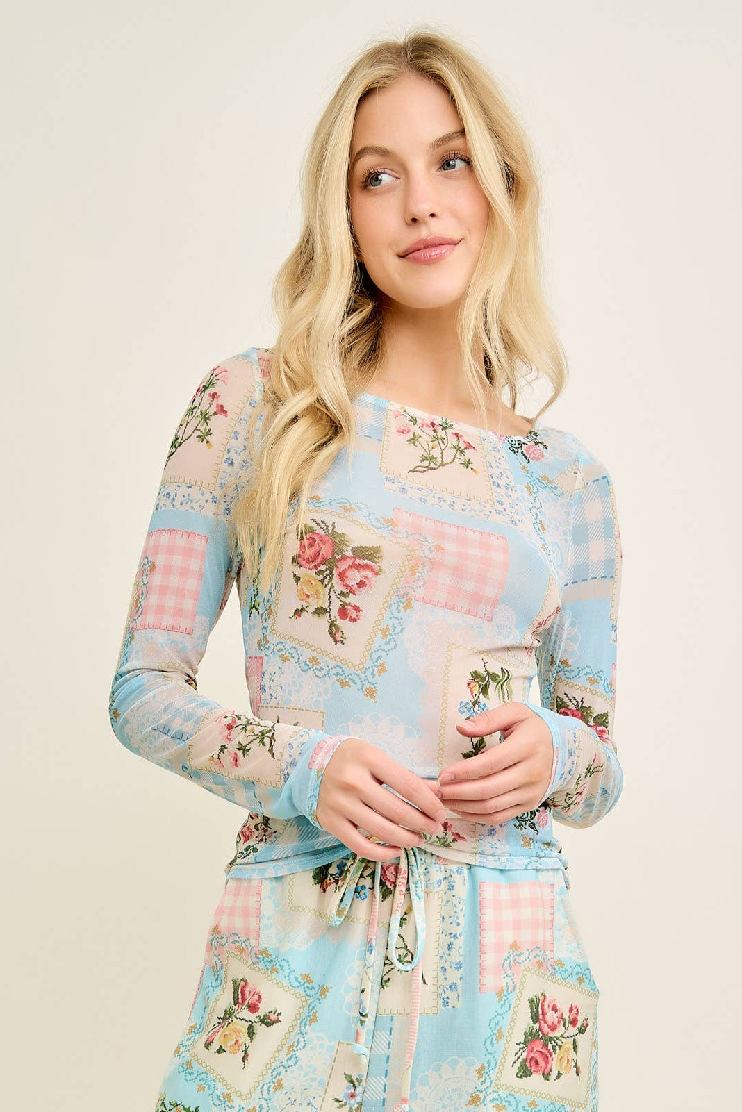 Rosy Nostalgia Mesh Top