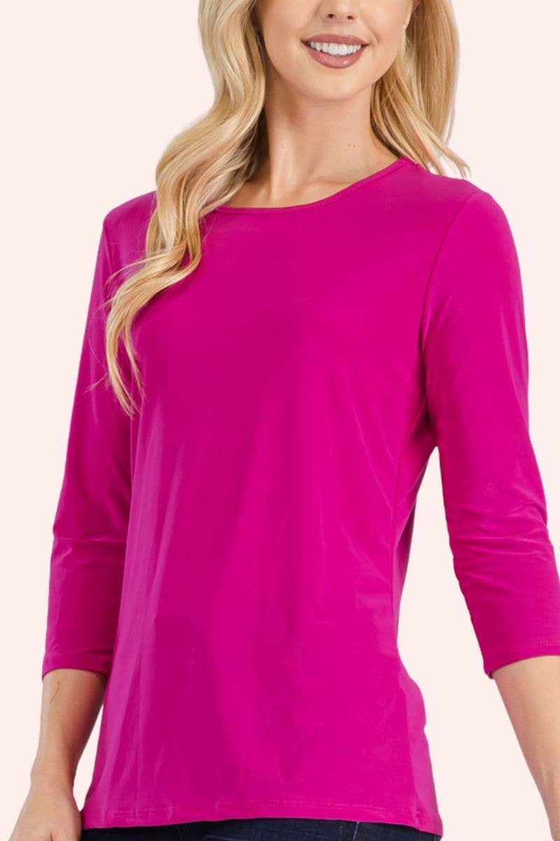 CLASSIC 3/4 SLEEVE CREW NECK Layering Top