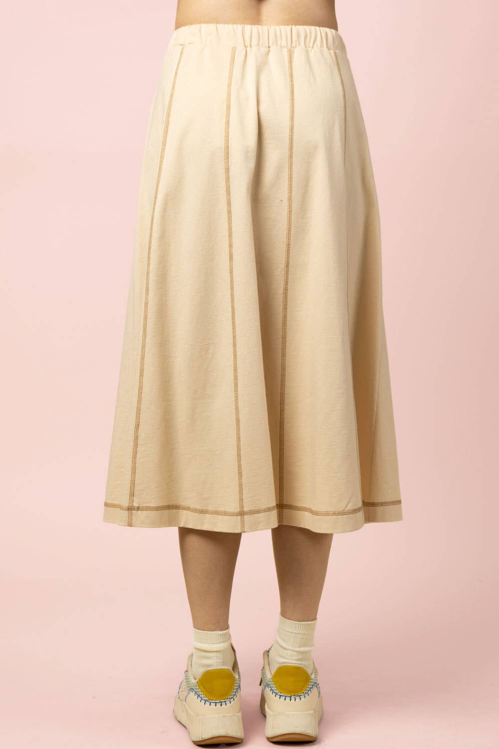 Natural Knit Midi Skirt