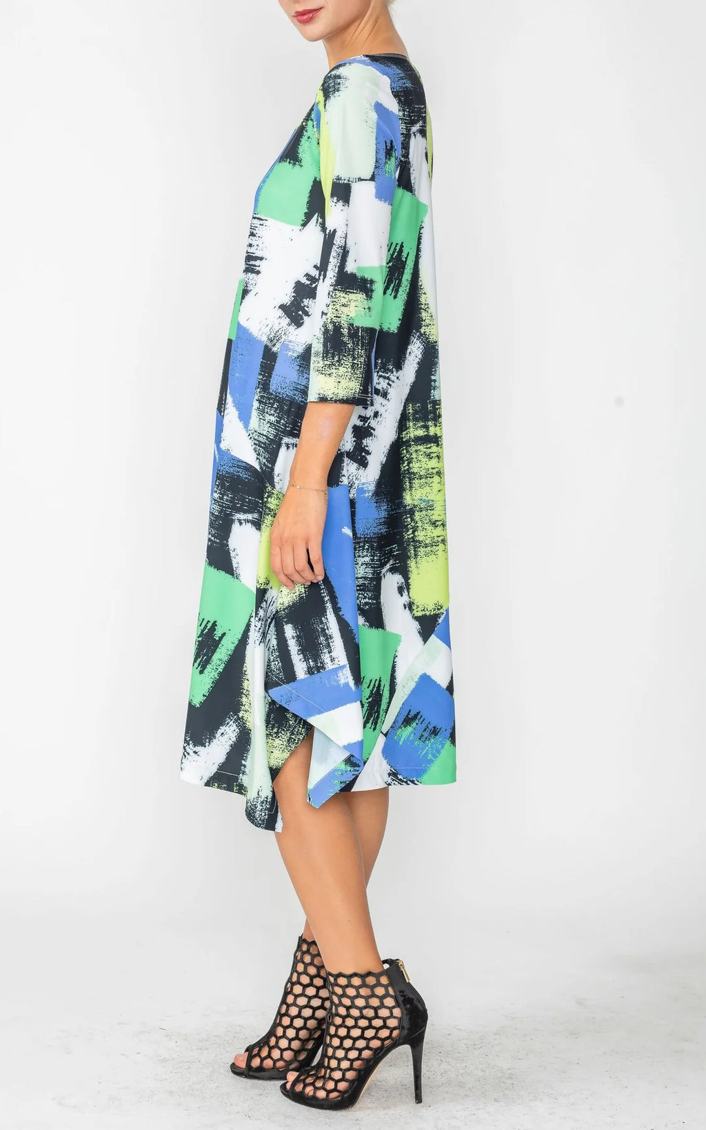 IC Collection Boat-Neck Asymmetrical Dress