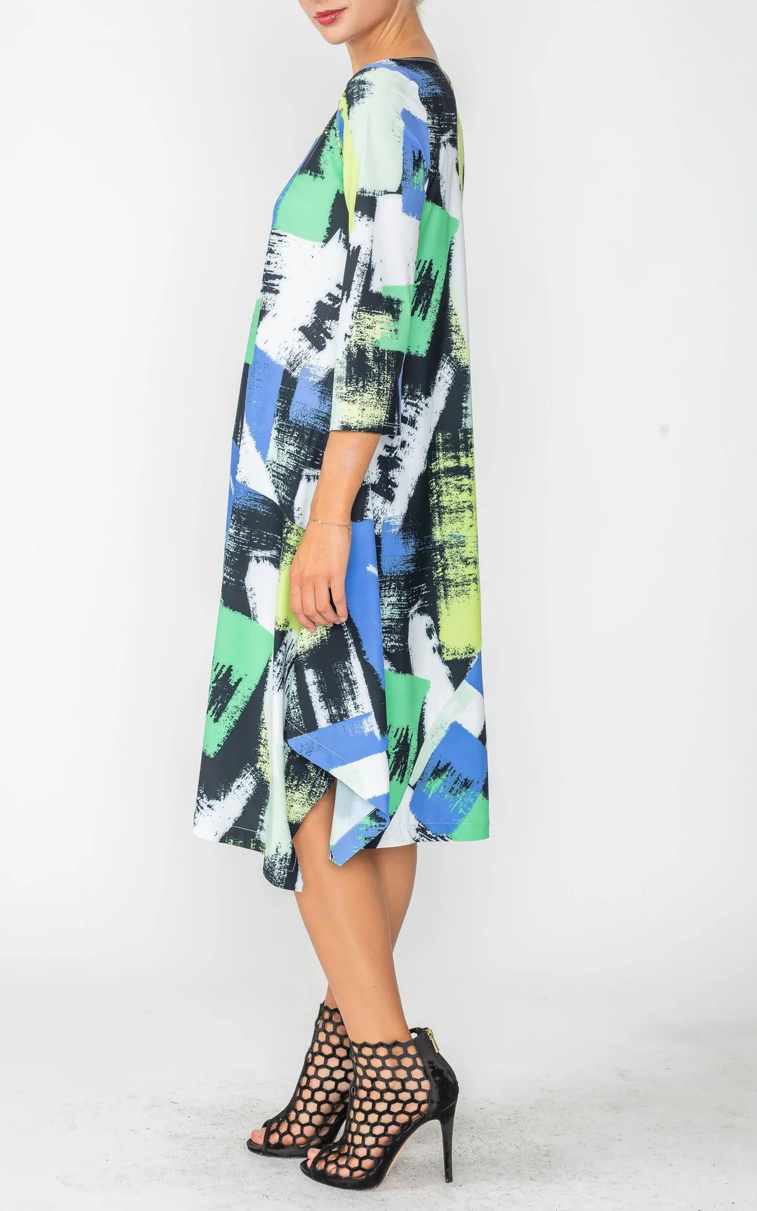 IC Collection Boat-Neck Asymmetrical Dress