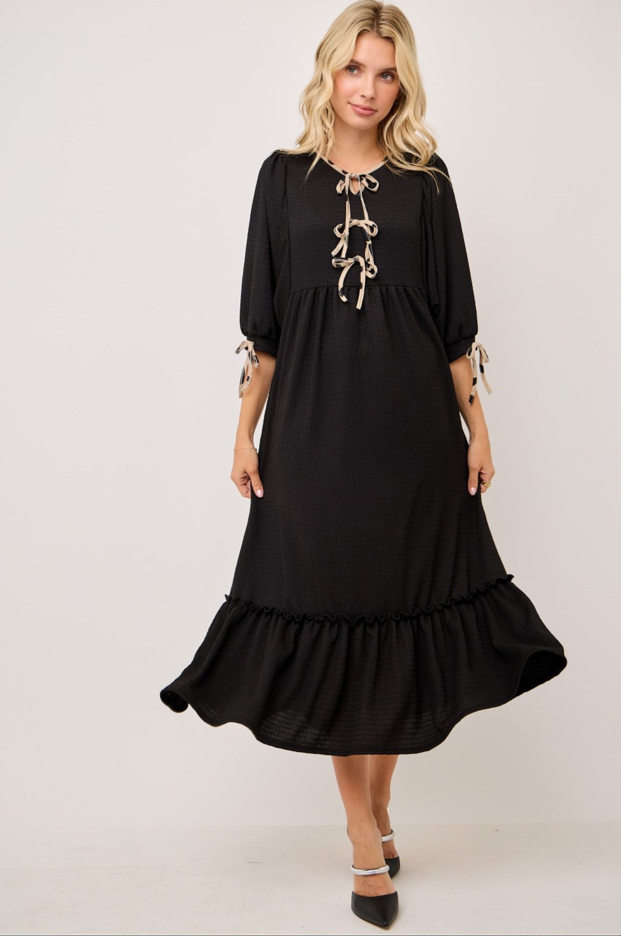 Maddie Bow Dress - Black