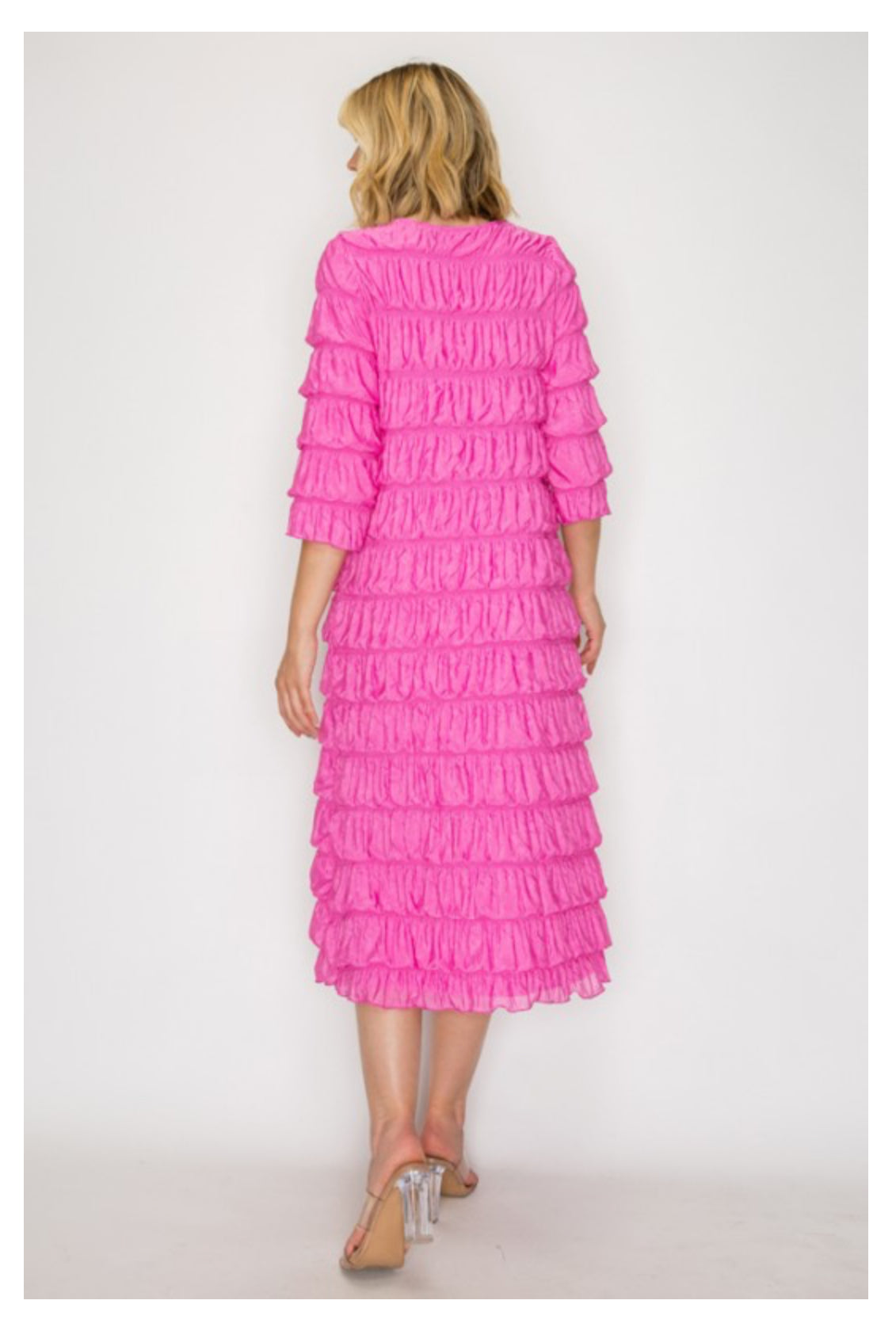 Anastasia Dress - Bright Pink