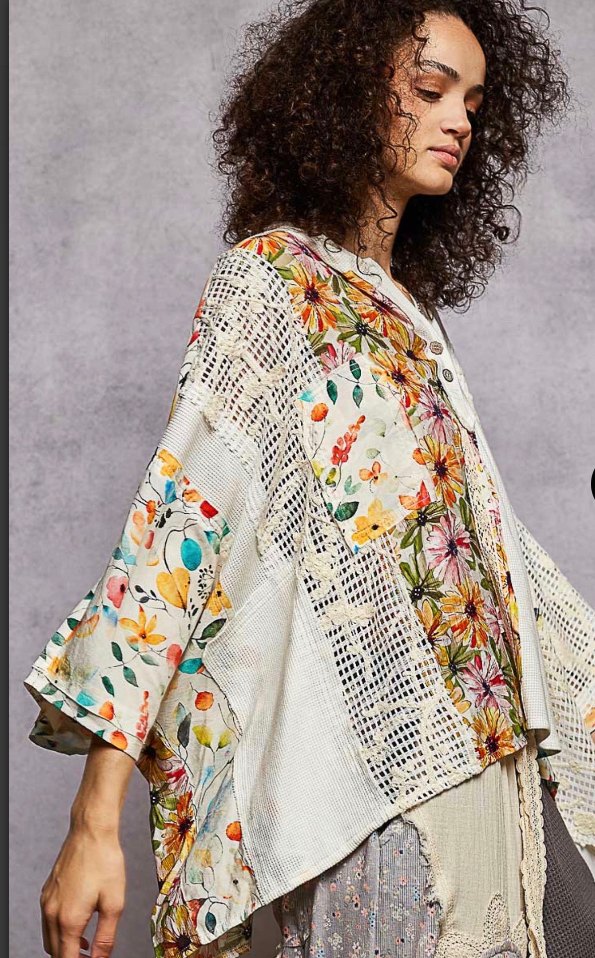 Mixed Fabric Hoodie