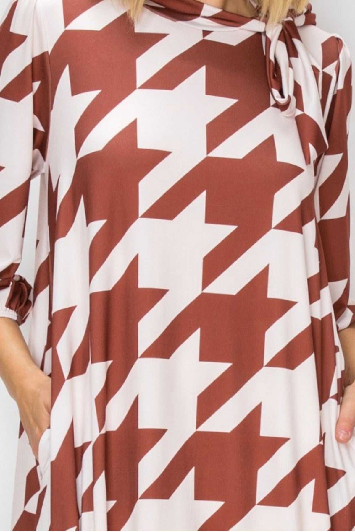 Alissa Dress - Brown Houndstooth