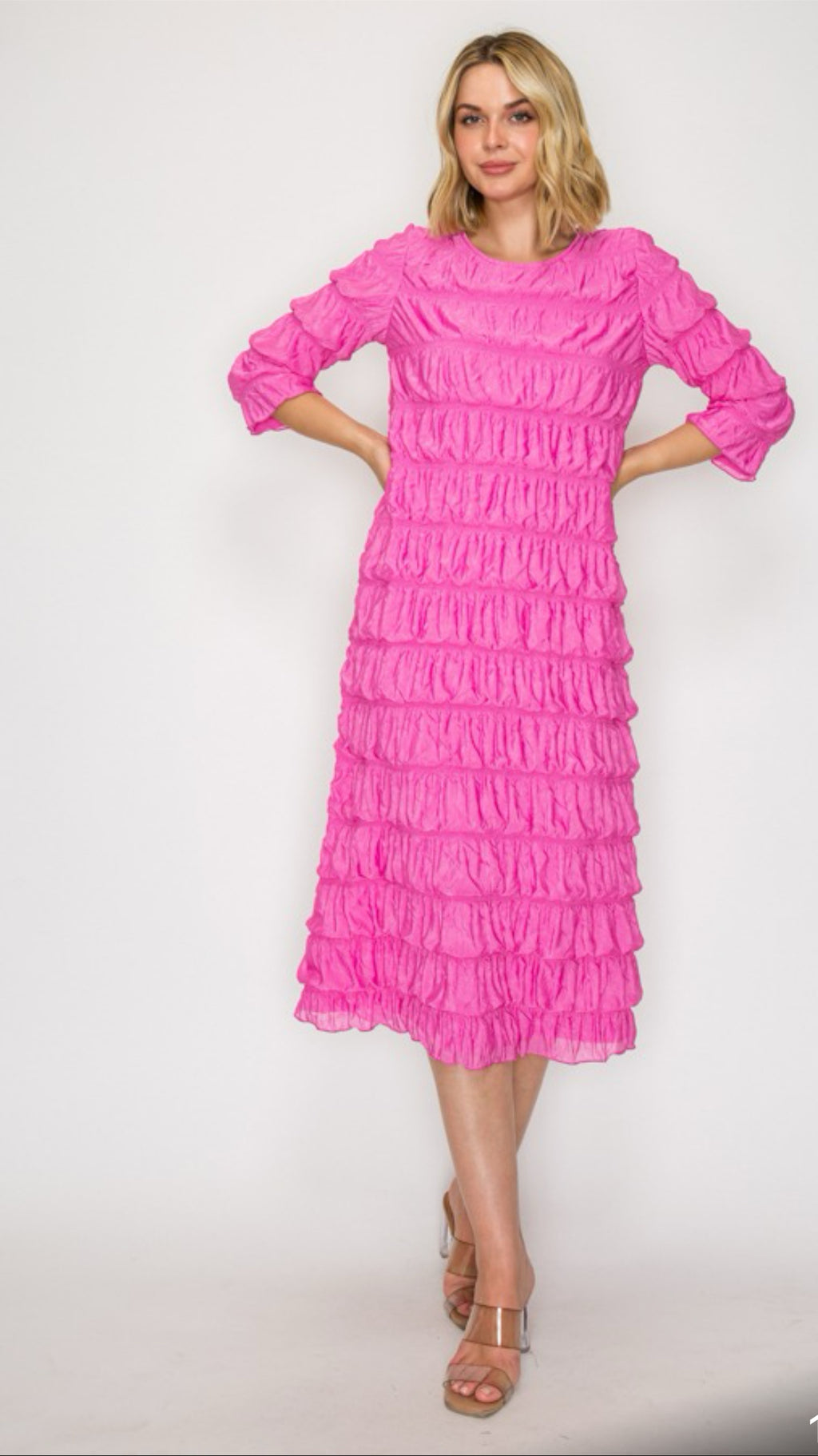 Anastasia Dress - Bright Pink