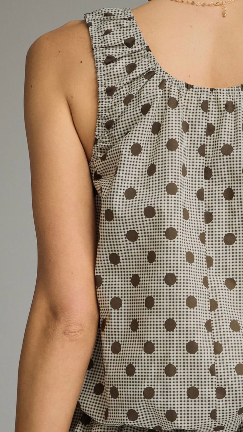 Brown Gingham Dot Set