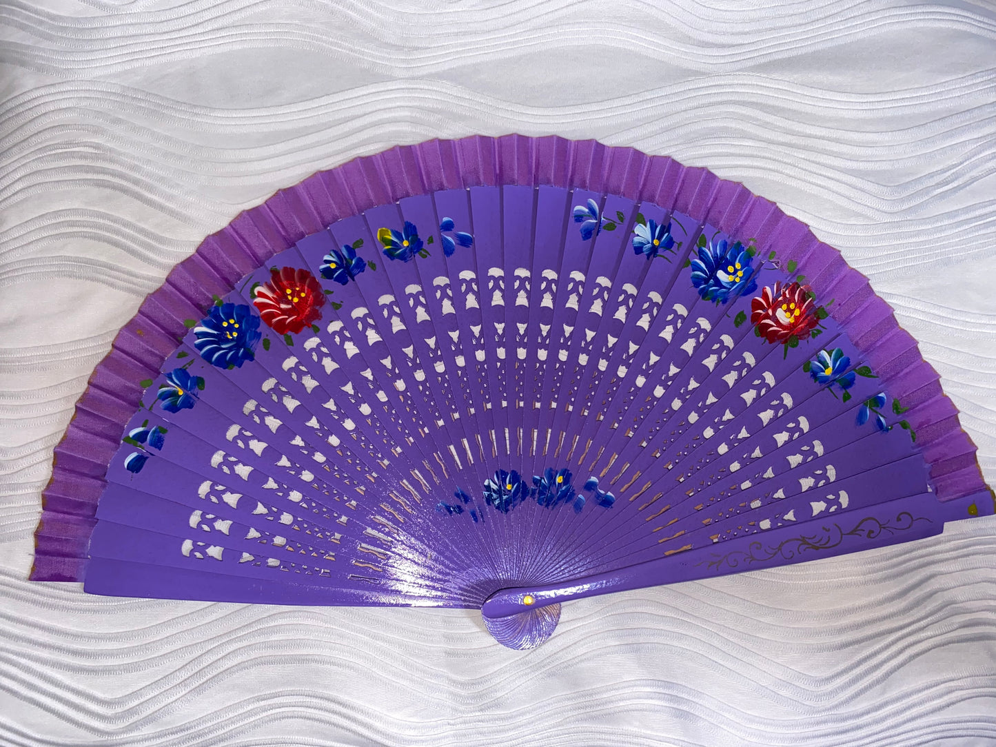 Wooden Hand Painted Fan