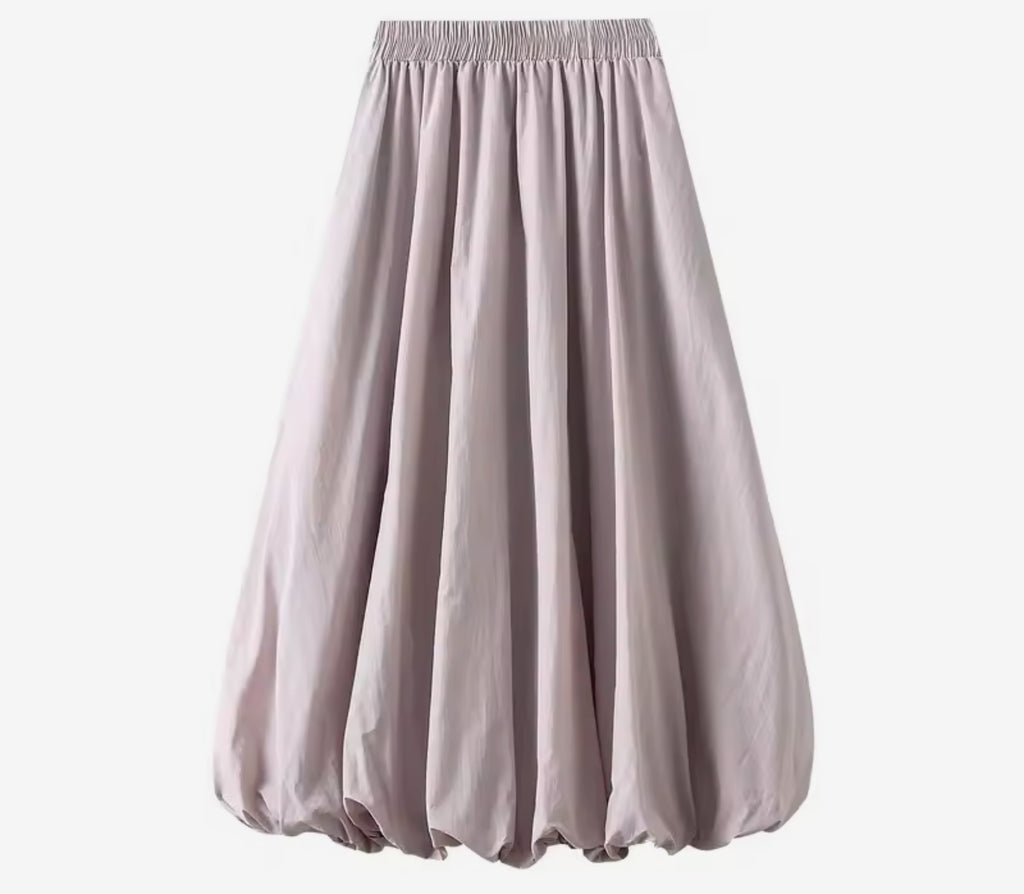 Solid Color Bubble A-Line Skirt