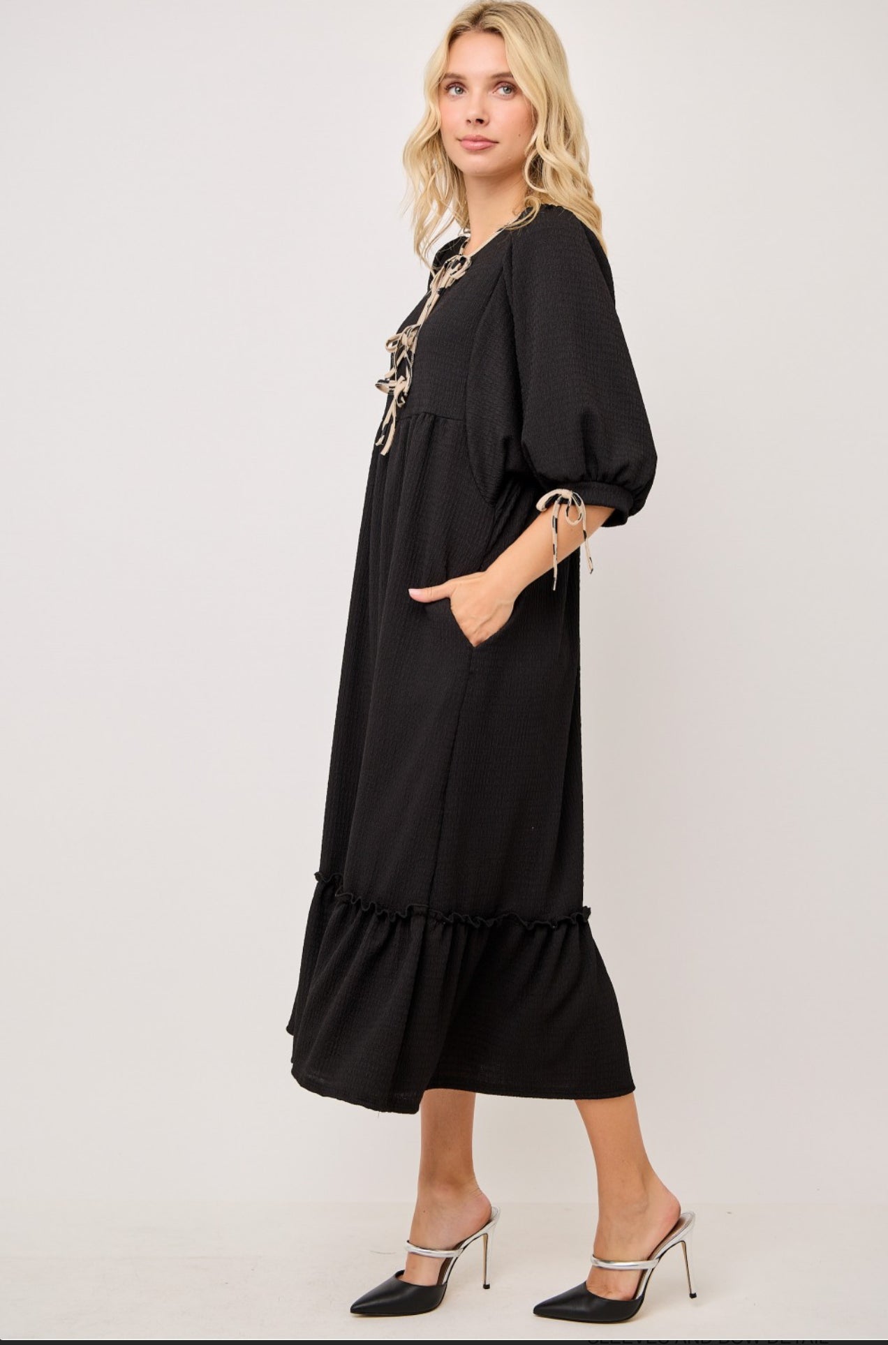 Maddie Bow Dress - Black