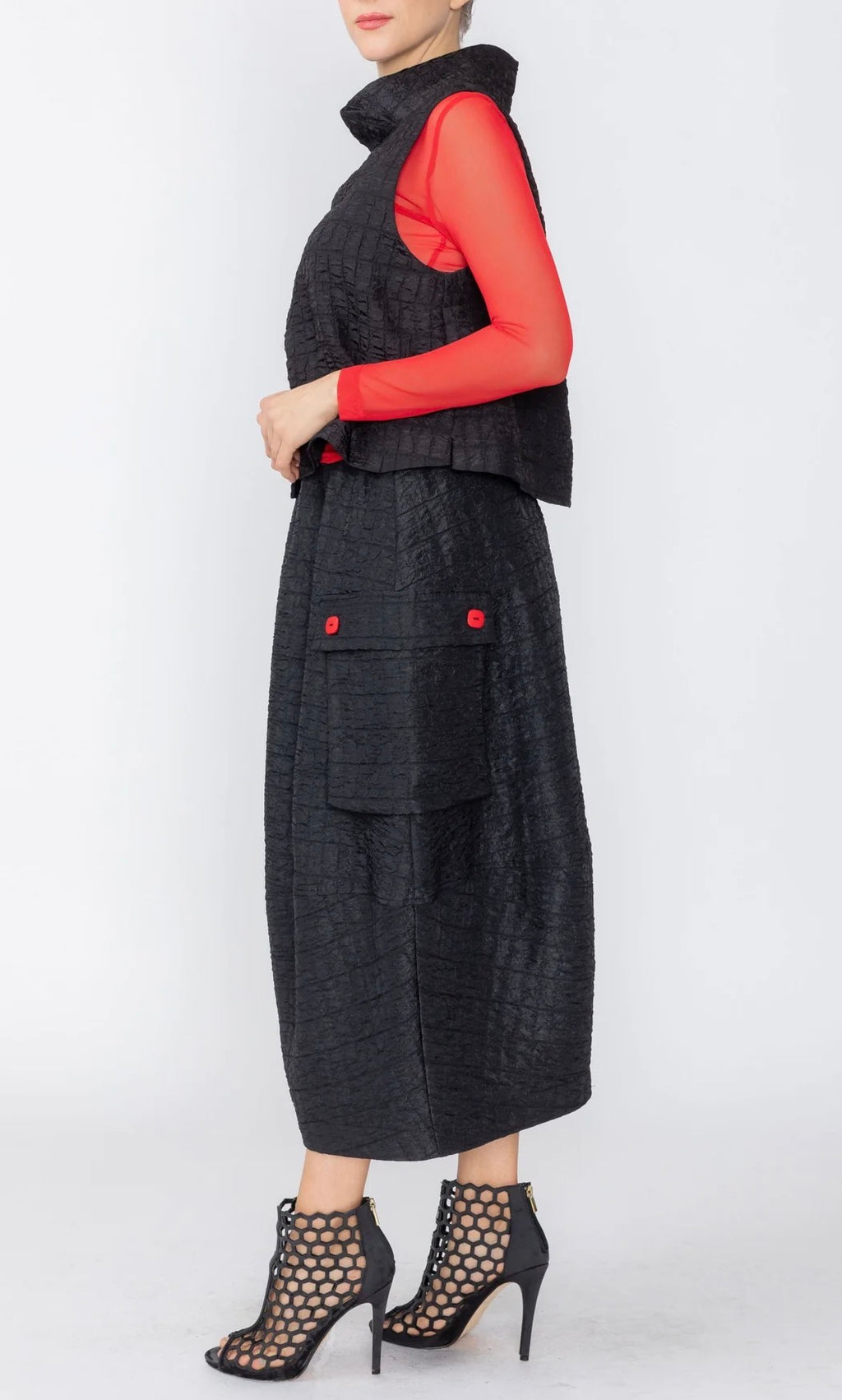 IC Collection - CRINKLE JQD PULL ON LANTERN SKIRT WITH SIDE POCKET