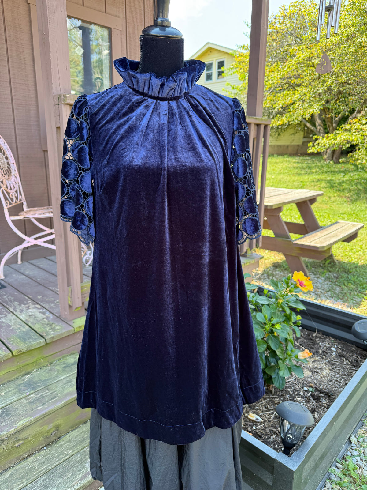 Navy Jane Velvet Tunic