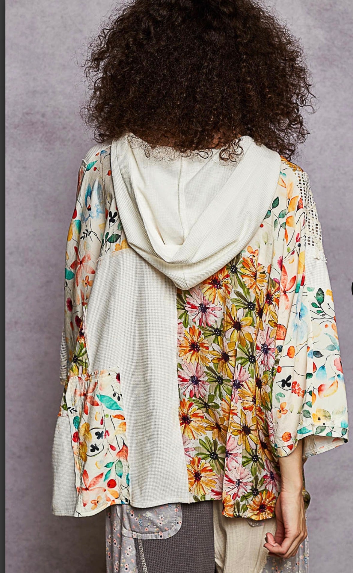 Mixed Fabric Hoodie