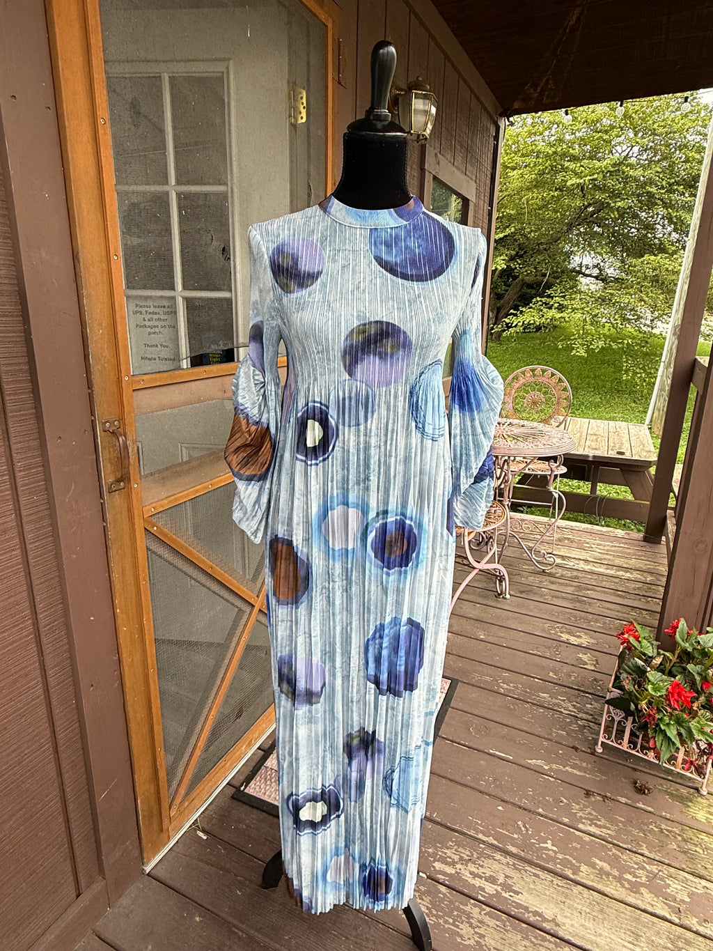 Majestic Grace Dress - Denim Bubble