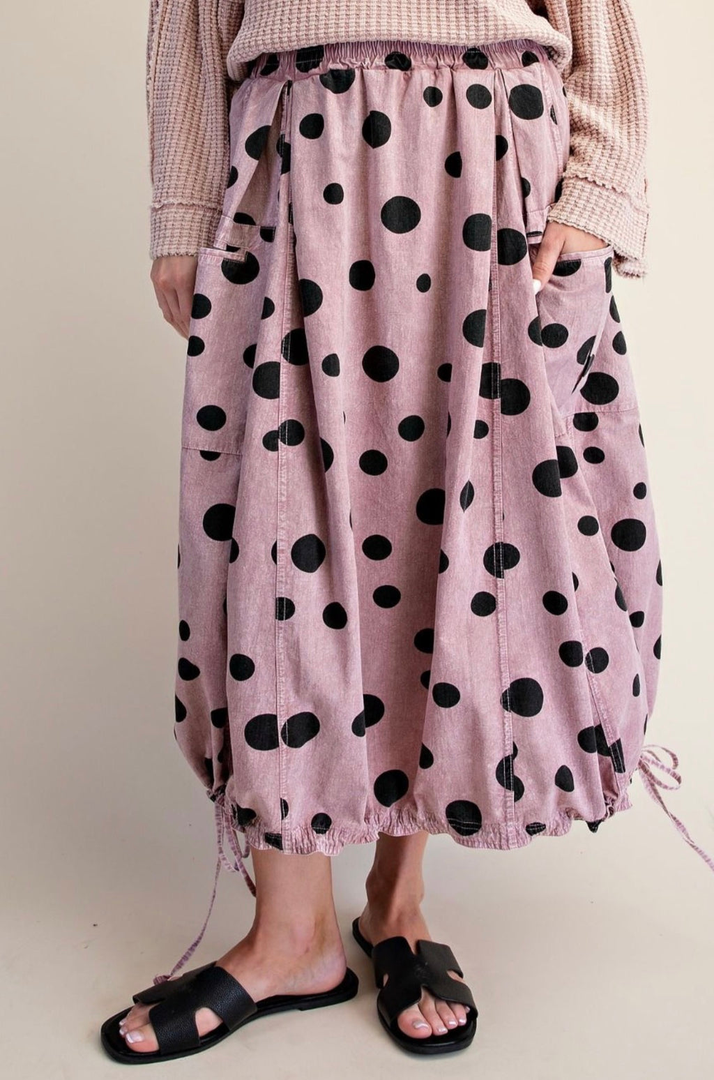 Polka Dot Dusty Rose Skirt