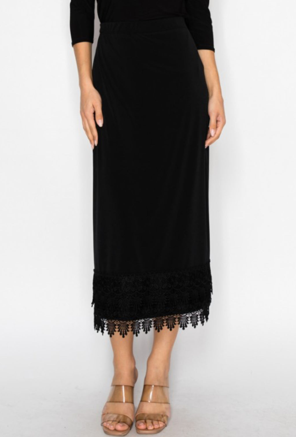 Lace Bottom Skirt Extenders - Black