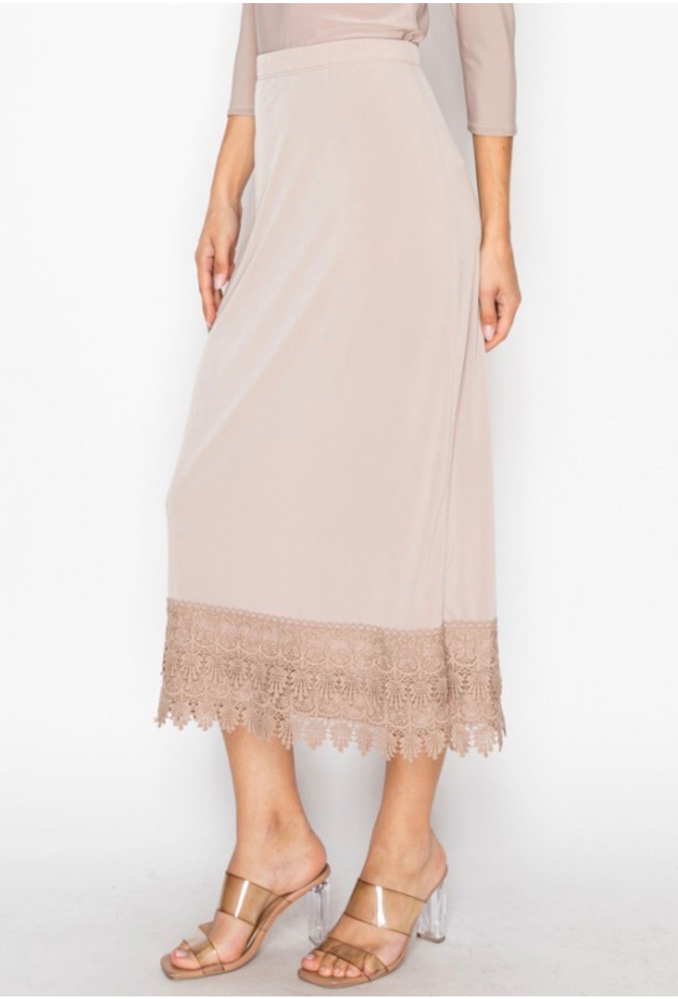 Tan Layering Skirt-Long