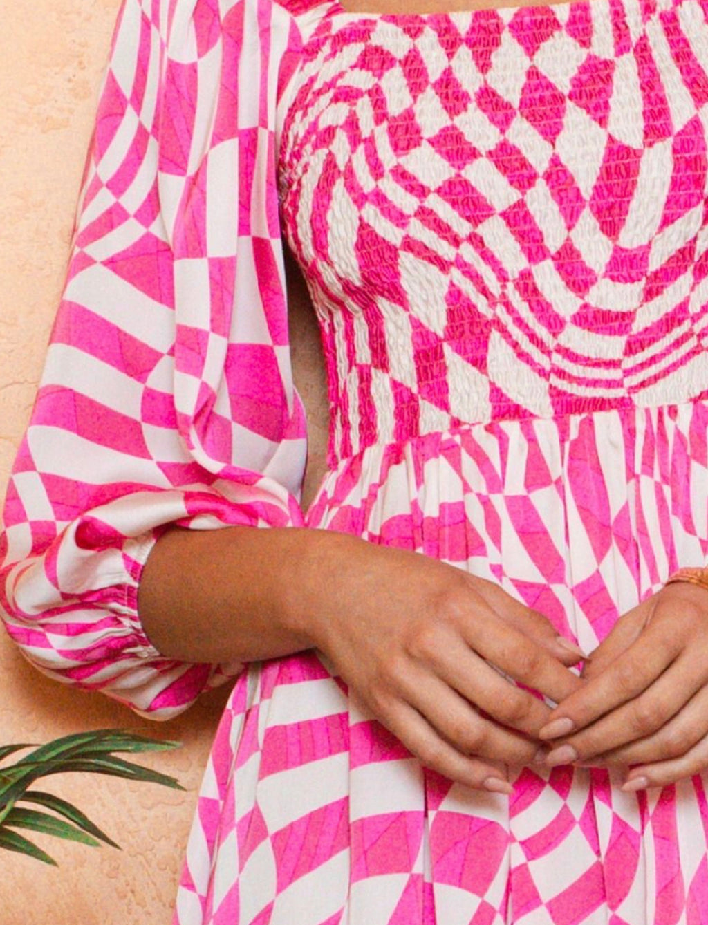 Pink Checked Dress