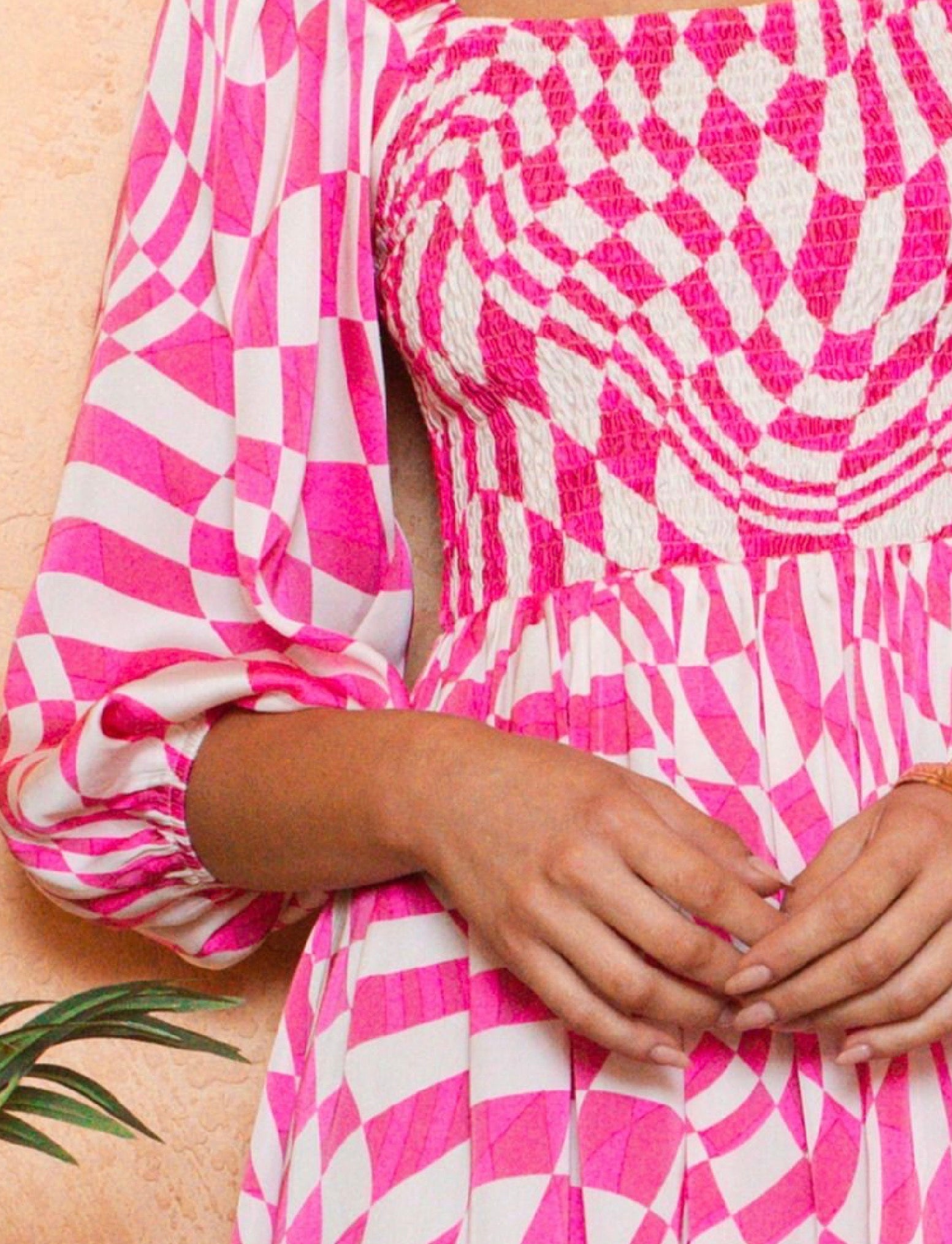 Pink Checked Dress