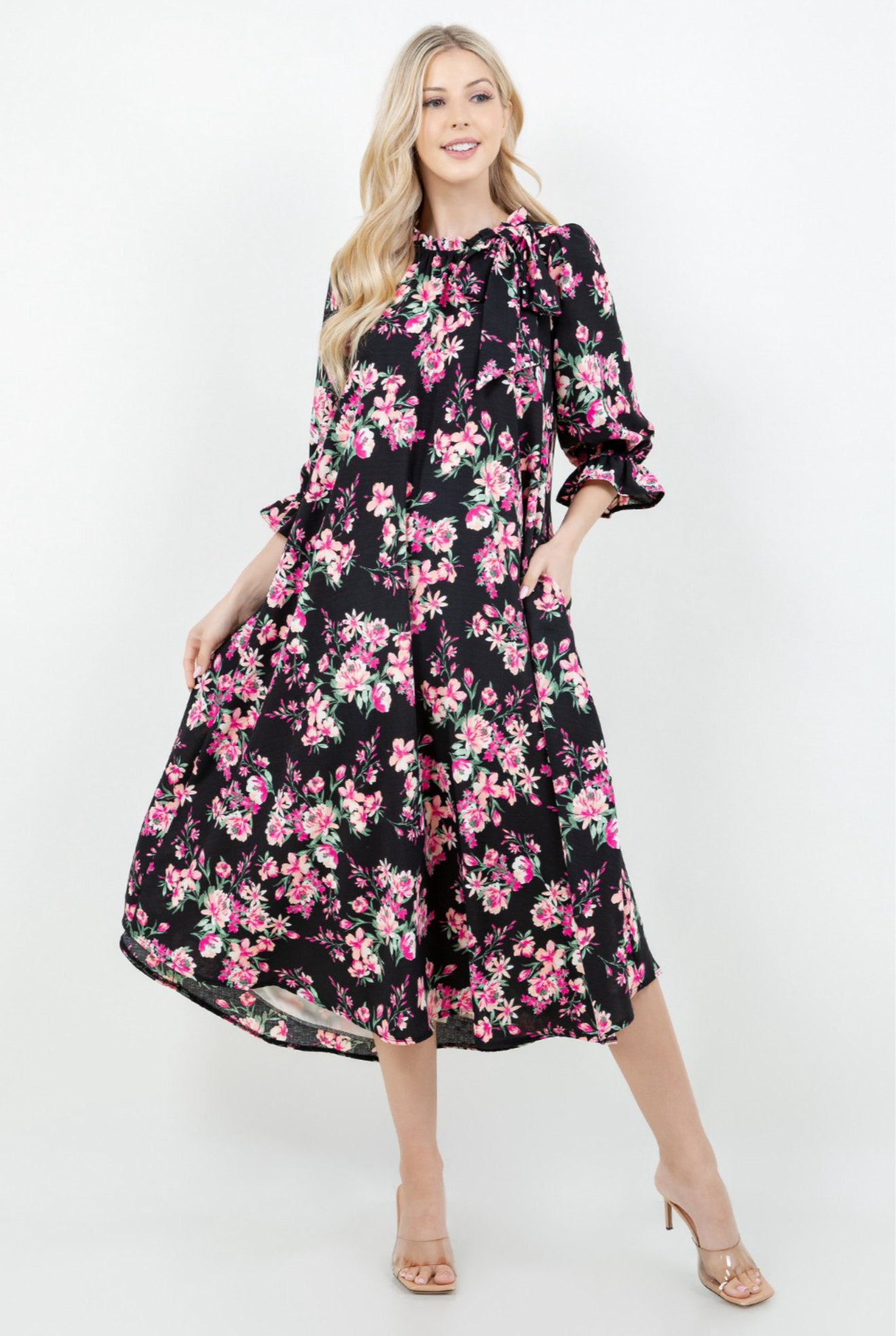 Alissa Dress - Black Floral