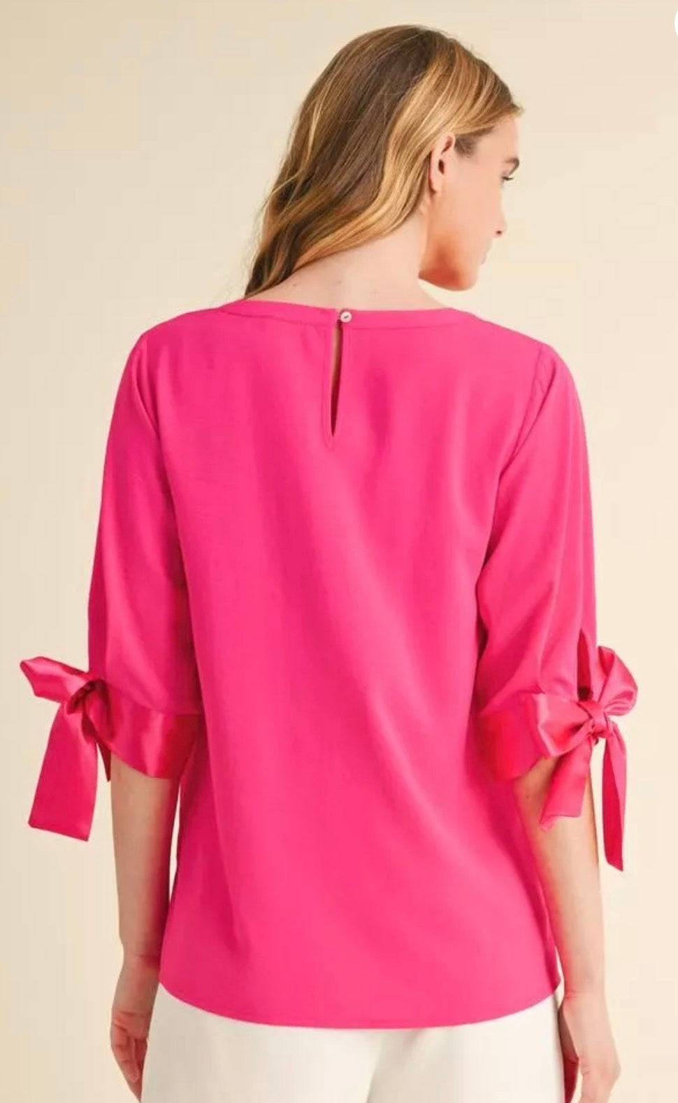 Satin Bow Sleeve Top